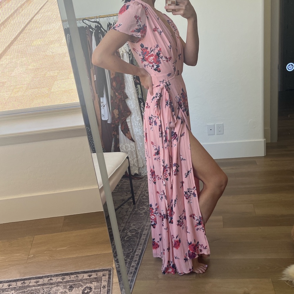 Aakaa Floral Pink Maxi Dress